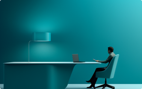 Persona che utilizza un laptop in una stanza